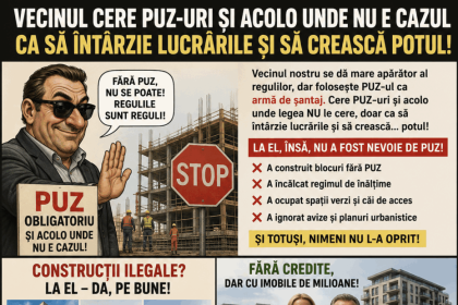 PAMFLET Vecinul expertul in PUZ uri pentru altii solicit a hartii inutile si intarzie lucrarile iar pentru el regulile au fost mai flexibile