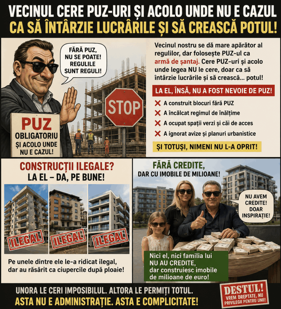 PAMFLET Vecinul expertul in PUZ uri pentru altii solicit a hartii inutile si intarzie lucrarile iar pentru el regulile au fost mai