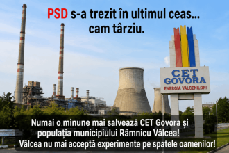 PSD s a trezit in ultimul moment cam tarziu.Numai o minune mai poate salva CET Govora si locuitorii municipiului Ramnicu Valcea