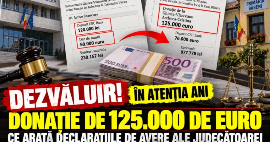 ANI verifică o donație de 125.000 € a judecătoarei Ghinea-Vlăsceanu și a soțului