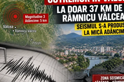Cutremur în Vâlcea, la 37 km de Râmnicu Vâlcea, produs la mică adâncime