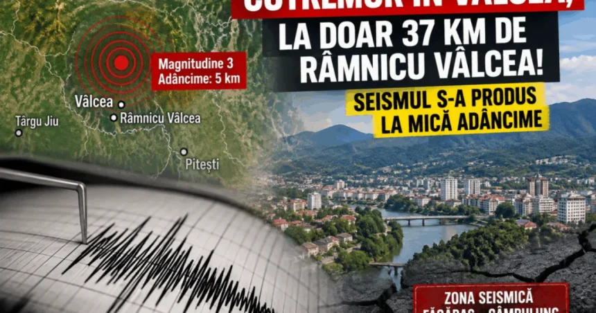 Cutremur în Vâlcea, la 37 km de Râmnicu Vâlcea, produs la mică adâncime